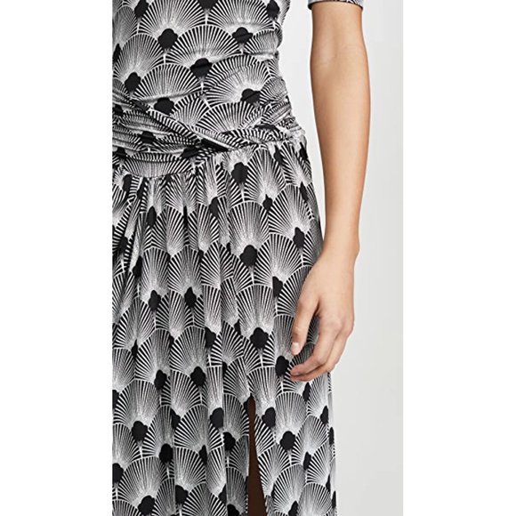 NWT Paco Rabanne Black and White Printed Midi Skirt 38 - Picture 6 of 12